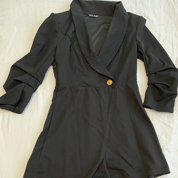 Shawl Neck Wrap Front Romper - Picture 2 of 4